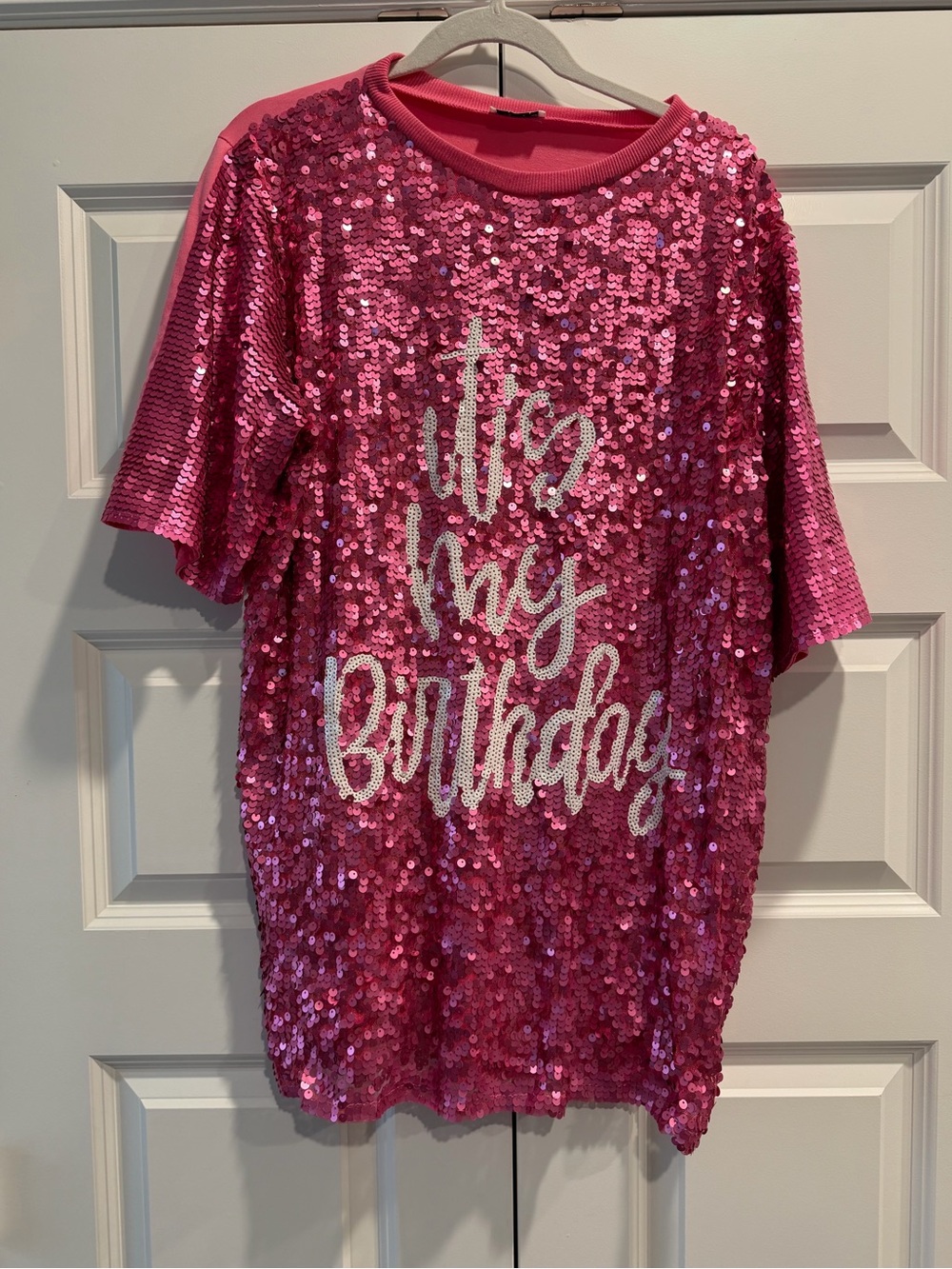 Why Dress Hot Pink Sequin "It's My Birthday" Tee